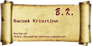 Bacsek Krisztina névjegykártya