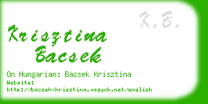krisztina bacsek business card